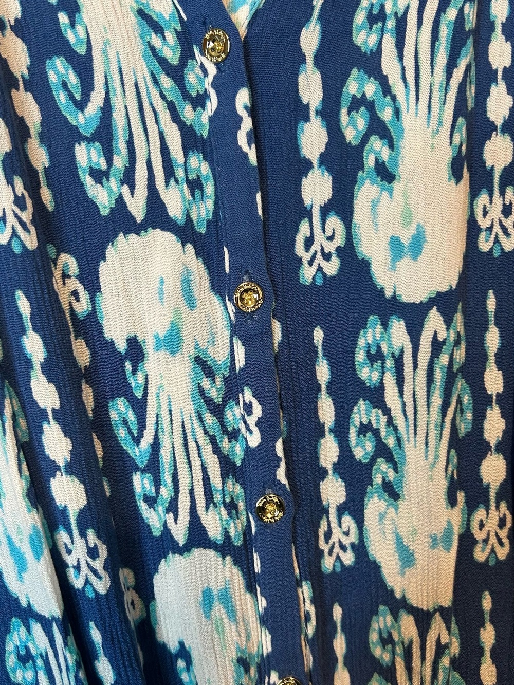 Lilly Pulitzer Elsa Romper Women's S Long Sleeve Indigo Get In Line Blue 70 - Picture 3 of 6
